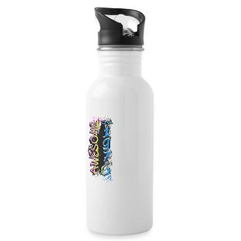 Génial depuis 1976 Motif Graffiti - Gourde avec paille intégrée - blanc - Droite