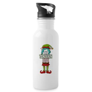 Tänzerin Elfe Partnerlook Weihnachten - Trinkflasche mit integriertem Trinkhalm - Weiß - Rechts