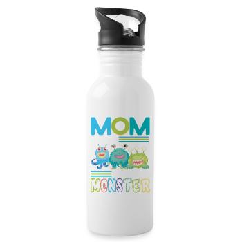 Mutter Des Geburtstagsmonsters Familie Geschwister - Trinkflasche mit integriertem Trinkhalm - Weiß - Rechts
