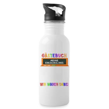 Gästebuch Meine Einschulung Wir Waren Dabei School - Trinkflasche mit integriertem Trinkhalm - Weiß - Rechts
