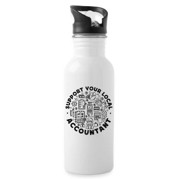 Accountant Bookkeeper Accounting - Water bottle with straw - white - Right