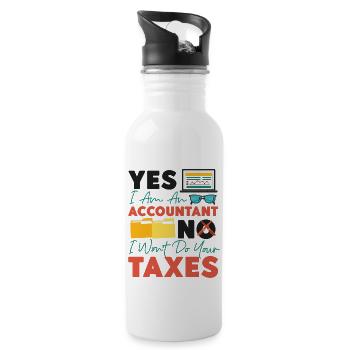 Accountant Bookkeeper Accounting - Water bottle with straw - white - Right