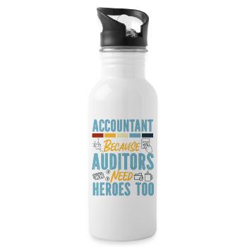Accountant Bookkeeper Accounting - Water bottle with straw - white - Right