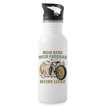 MEIN BERG MEIN FAHRRAD MEINE LIEBE - Trinkflasche mit integriertem Trinkhalm - Weiß - Rechts