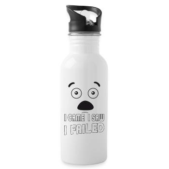I came, I saw, I failed. Ich kam, sah und - Trinkflasche mit integriertem Trinkhalm - Weiß - Rechts