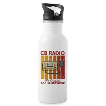 Le code Morse transmet la radio amateur - Gourde avec paille intégrée - blanc - Droite