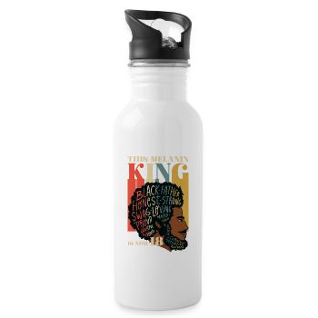Dieser Melaninkönig Ist Jetzt 18 Juneteenth 18. - Trinkflasche mit integriertem Trinkhalm - Weiß - Rechts