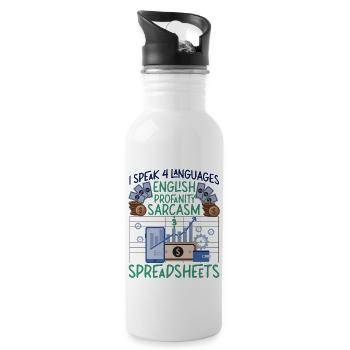 Accountant Bookkeeper Accounting - Water bottle with straw - white - Right