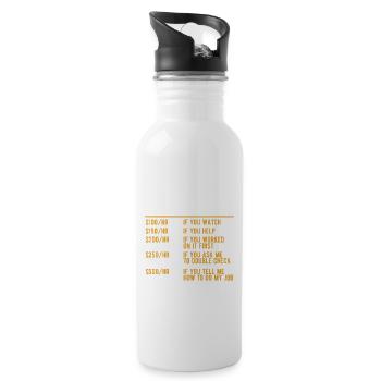 Drôle de comptable Comptabilité à taux horaire CPA Humour - Gourde avec paille intégrée - blanc - Droite