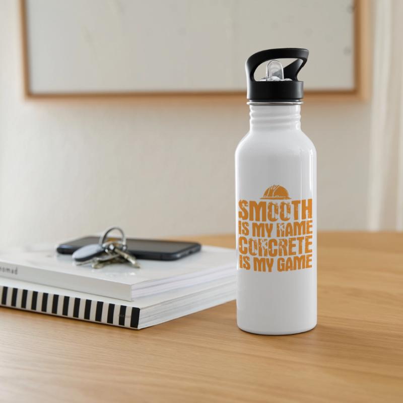 Construction Site Concrete Builder Construction Worker Gift Water bottle with straw