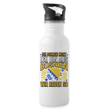 Proud Bosnian Bosniaks Bosnia Herzegovina - Water bottle with straw - white - Right