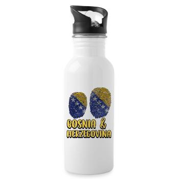 Proud Bosnian Bosniaks Bosnia Herzegovina - Water bottle with straw - white - Right