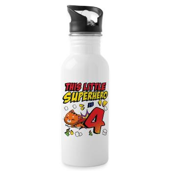 Ce petit super-héros est 4 propriétaires de chat 4. - Gourde avec paille intégrée - blanc - Droite
