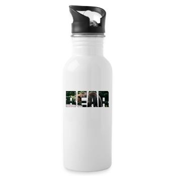 Bär - Trinkflasche mit integriertem Trinkhalm - Weiß - Rechts