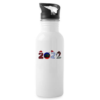 2022 - Haut de pyjama de Noël cool et drôle - Gourde avec paille intégrée - blanc - Droite
