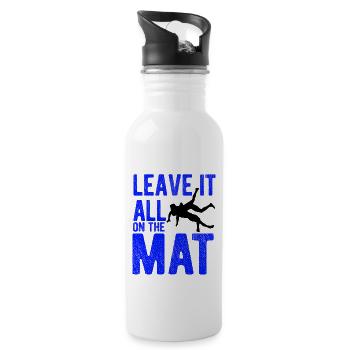 Grappling Martial Arts Wrestling - Trinkflasche mit integriertem Trinkhalm - Weiß - Rechts