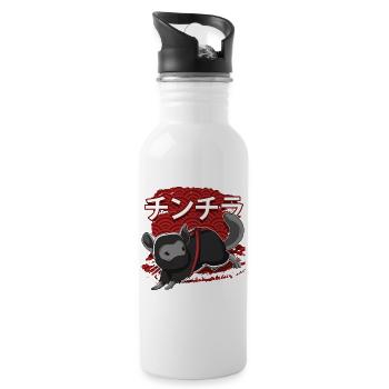 Ninja Chinchilla - Trinkflasche mit integriertem Trinkhalm - Weiß - Rechts