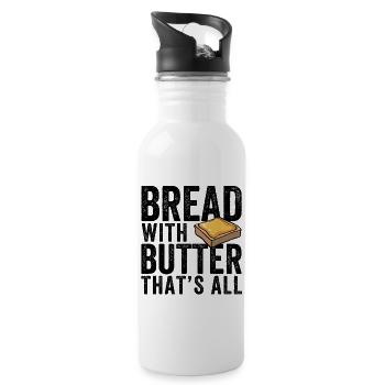 Lustiger Brotbacken-Bäcker - Trinkflasche mit integriertem Trinkhalm - Weiß - Rechts