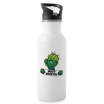 Most Wanted Ear Wash Cactus - Water bottle with straw - white - Right