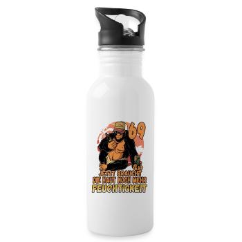 69 jetzt braucht die Haut mehr Feuchtigkeit 69. - Trinkflasche mit integriertem Trinkhalm - Weiß - Rechts