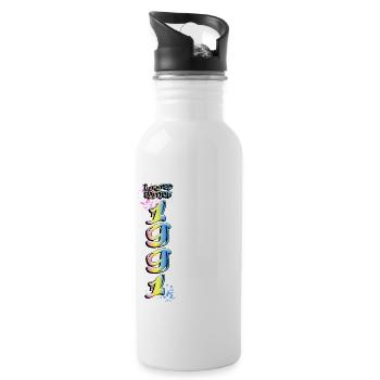 Limited Edition 1991 Graffiti - Trinkflasche mit integriertem Trinkhalm - Weiß - Rechts