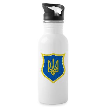 Ukraine - Water bottle with straw - white - Right