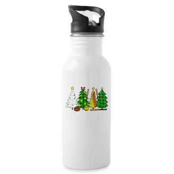 Softball Noël Joueur de softball Cadeau de fête de Noël - Gourde avec paille intégrée - blanc - Droite