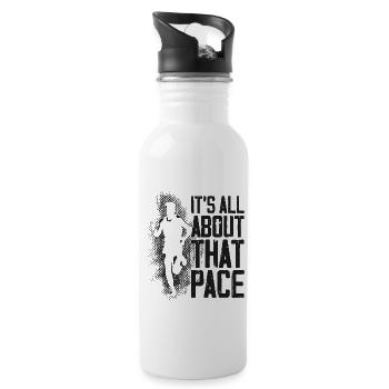 Running Runner Half Marathon - Trinkflasche mit integriertem Trinkhalm - Weiß - Rechts