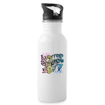 Limited Edition 1977 Graffiti - Trinkflasche mit integriertem Trinkhalm - Weiß - Rechts