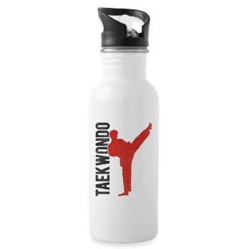 Koreanischer Kampfsport Taekwondo - Trinkflasche mit integriertem Trinkhalm - Weiß - Rechts