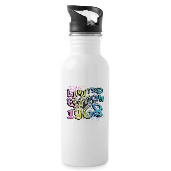 Limited Edition 1968 Graffiti - Trinkflasche mit integriertem Trinkhalm - Weiß - Rechts