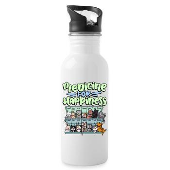 My Happy Medicine Every Day Pill - Water bottle with straw - white - Right