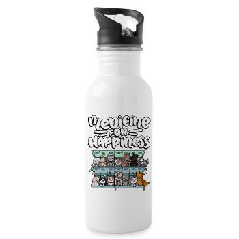 My Happy Medicine Every Day Pill - Water bottle with straw - white - Right