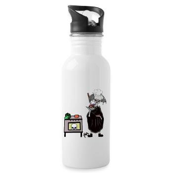 Culinary Art Horror Halloween Witching Hour Kitchen - Water bottle with straw - white - Right