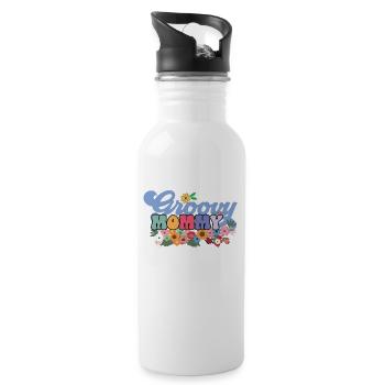 Groovy Mommy Garden Plant Fleurs Décoration Florale - Gourde avec paille intégrée - blanc - Droite