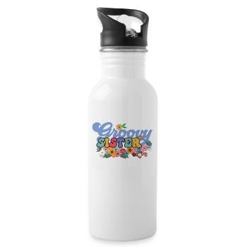Groovy Sister Garten Pflanze Blumen Blumenschmuck - Trinkflasche mit integriertem Trinkhalm - Weiß - Rechts