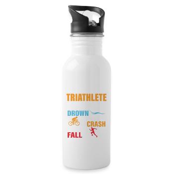 How To Be A Triathlete Triathlon Swim Cycle Run - Water bottle with straw - white - Right