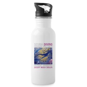 Cadeau de plongée sous-marine Plongeur sous-marin - Gourde avec paille intégrée - blanc - Droite