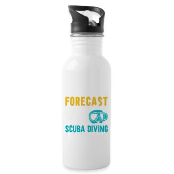 Sporttauchen Geschenk Unterwasser Sporttaucher - Trinkflasche mit integriertem Trinkhalm - Weiß - Rechts