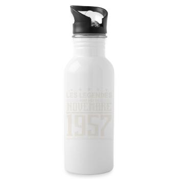 Die Legenden wurden im November 1957 geboren. - Trinkflasche mit integriertem Trinkhalm - Weiß - Rechts