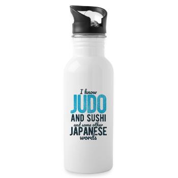 Japanischer Kampfsport Judo - Trinkflasche mit integriertem Trinkhalm - Weiß - Rechts