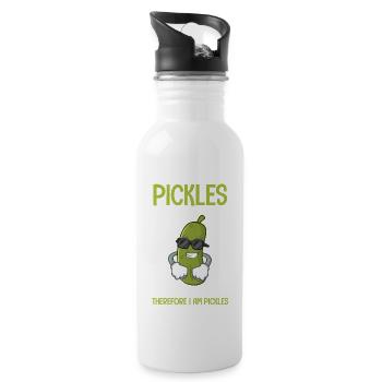 Cool Pickles Are Awesome, I Am Awesome Vegan Food - Water bottle with straw - white - Right