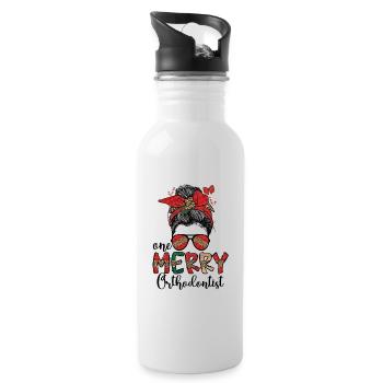 Orthodontist Christmas Orthodontic Xmas Gifts - Water bottle with straw - white - Right