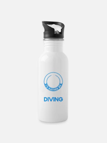 Cadeau de plongée sous-marine Plongeur sous-marin - Gourde avec paille intégrée - blanc