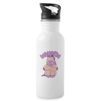 Nohorn no unicorn funny cute cool unicorns - Water bottle with straw - white - Right