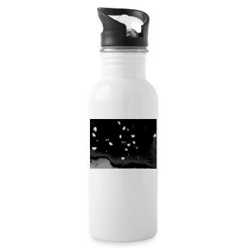 Liebe in allen Farben - Trinkflasche mit integriertem Trinkhalm - Weiß - Rechts