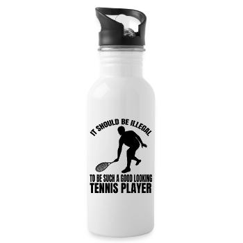 Club de tennis Joueurs de tennis Raquettes de tennis - Gourde avec paille intégrée - blanc - Droite