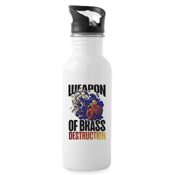 Trumpet Player Pun Weapon Of Brass - Trinkflasche mit integriertem Trinkhalm - Weiß - Rechts
