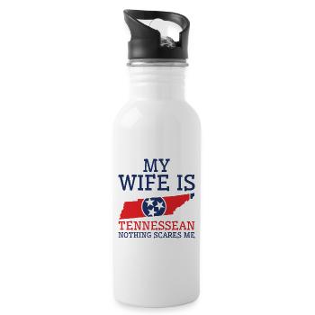 Nichts macht mir Angst Tennessean Wife Tennessee - Trinkflasche mit integriertem Trinkhalm - Weiß - Rechts