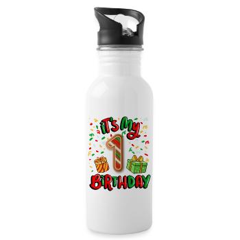 C’est mon cadeau de Noël 1 anniversaire - Gourde avec paille intégrée - blanc - Droite